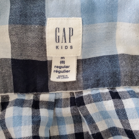 Gap Kids Button-Down Checkered Long Sleeve, Boys, Size M (8) - Picture 10 of 11